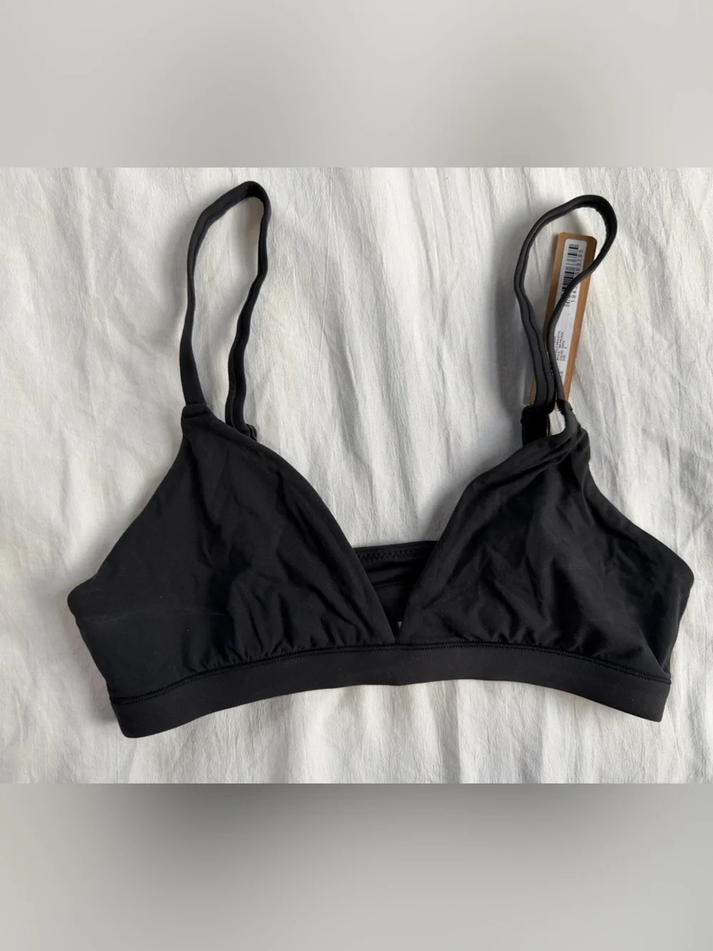 NWT SKIMS Fits Everybody Triangle Bralette Size Small Onyx Black Buttery Soft